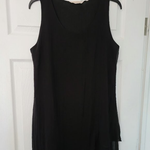 Soft Surroundings layered long sleeveless black tunic‎ Size M - Picture 1 of 5